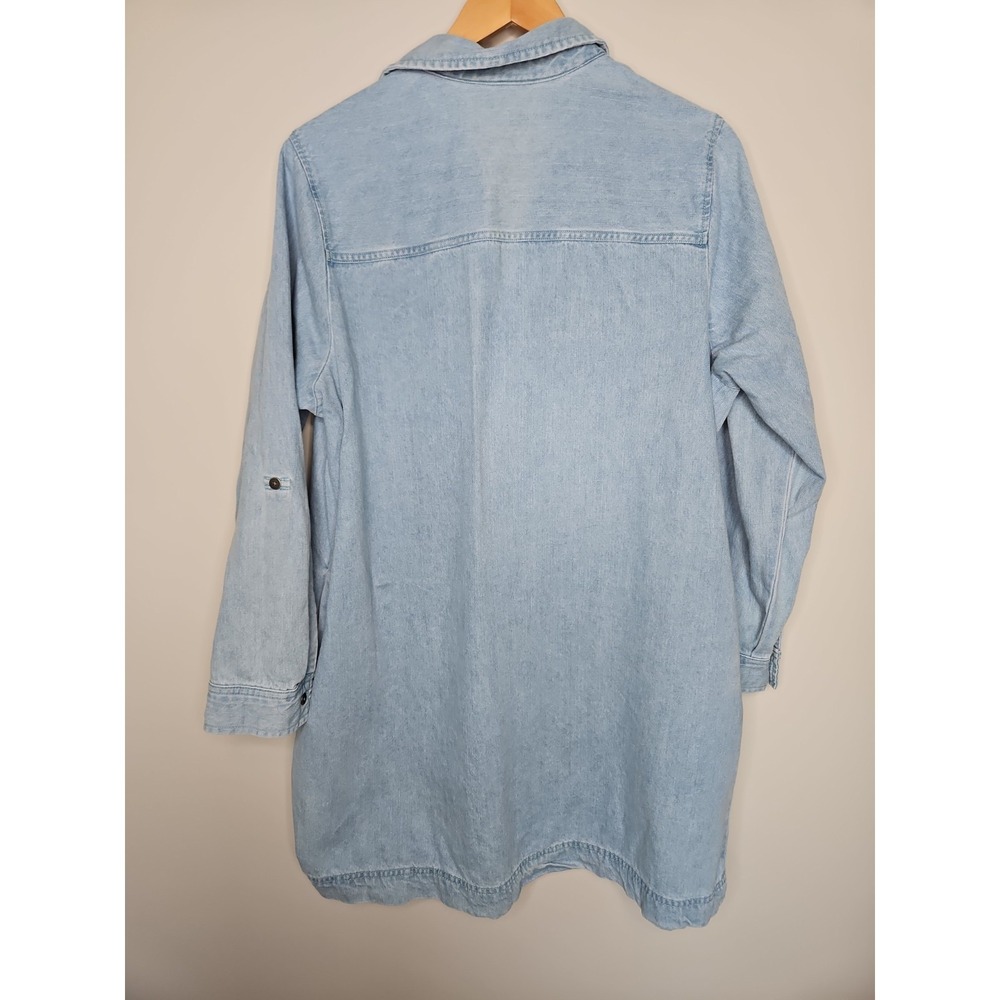 Time And Tru Denim Dress XL Blue Pockets Minimalist Cotton Basic Coastal Capsule - Picture 8 of 16